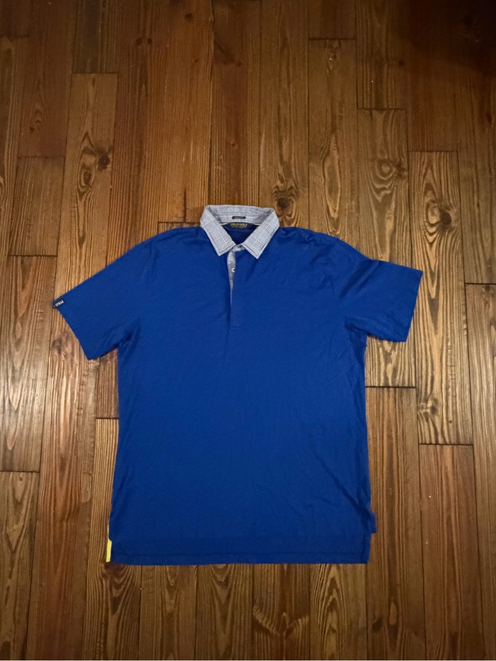 Ralph Lauren Royal Blue Polo with Contrast Patterned Collar